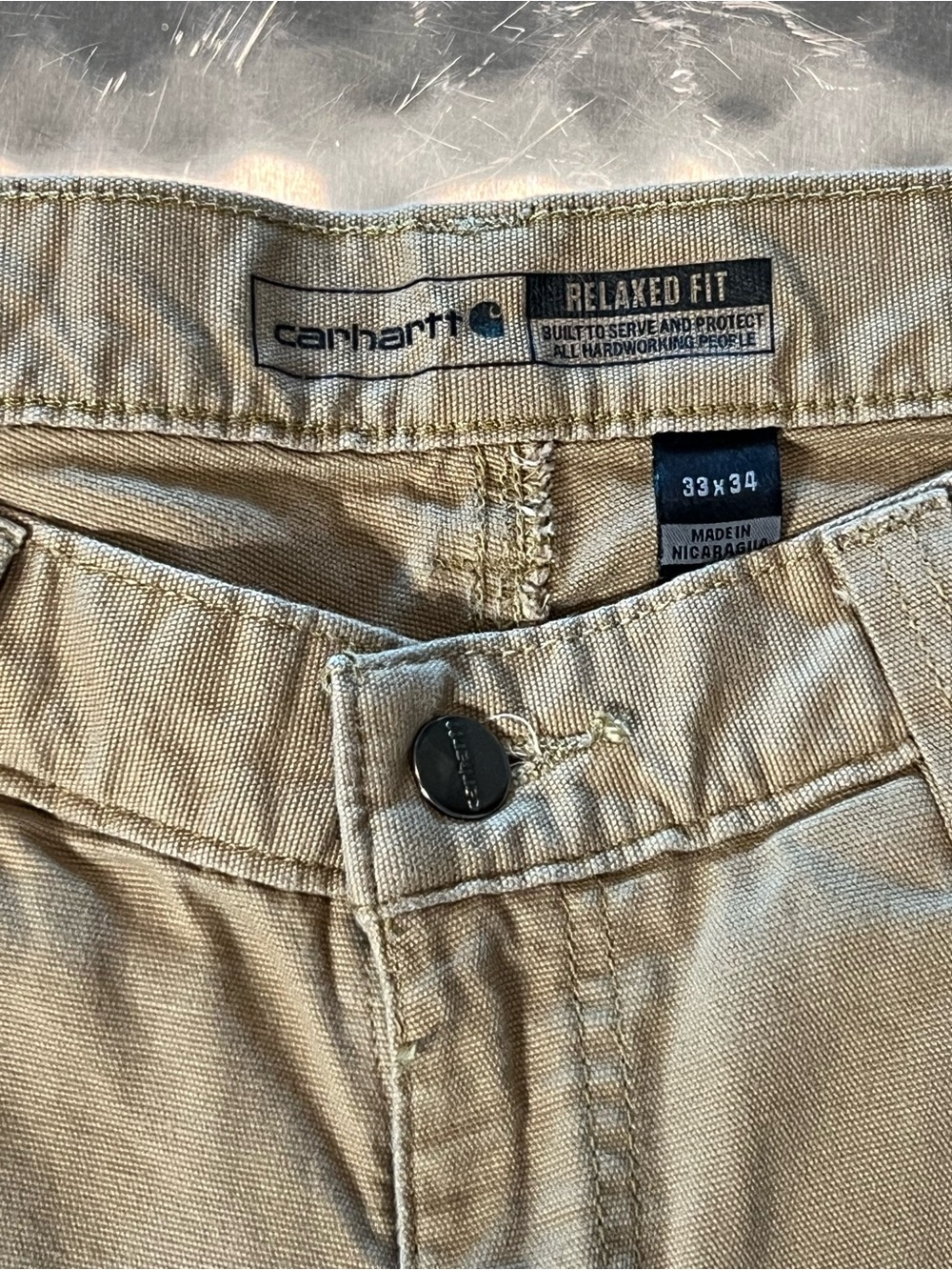 Carhartt Rugged Flex Relaxed Fit Canvas Work Pant Size 32x33 - Picture 3 of 9